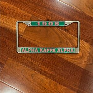 Alpha Kappa Alpha License Plate Frame - Green and Pink